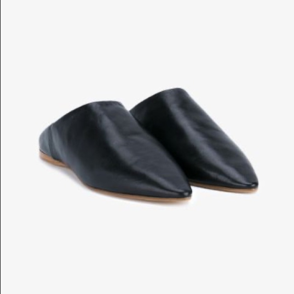 Acne Studios Amina black leather flat slipper mule